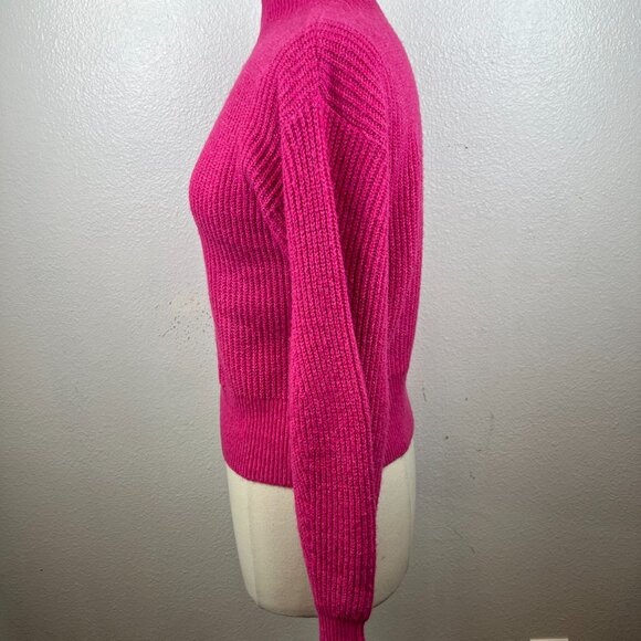 Scoop Women's Shaker Stitch Turtleneck Sweater Lightweight  In Pink Size XS - Picture 7 of 9